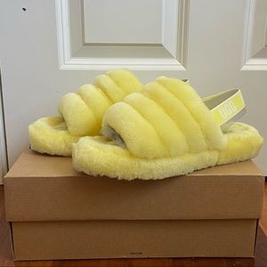 Yellow UGG Fluff Yeah Slide